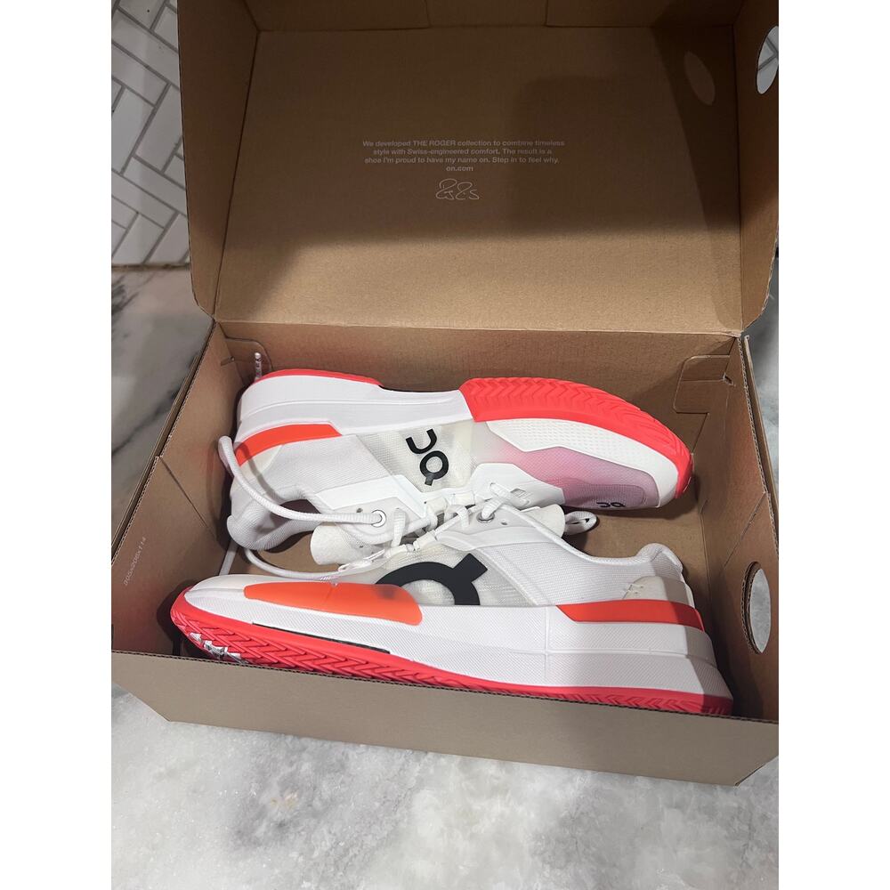 On Running The Roger Pro 2 Tennis Shoes White Flame Women’s 8 New w/ Box